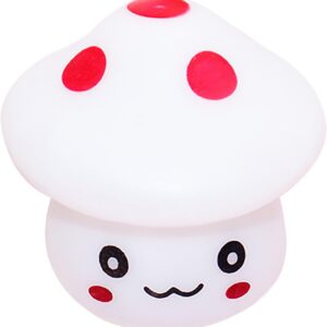 LED Mushroom Animal Silicone Night Light for Kids - Portable, Battery-Powered for Nursery & Bedroom, Perfect Toddler Gift, White