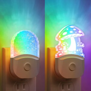DORESshop Color Changing LED Mushroom Night Light - Wall Decor Lamp for Bedroom, Bathroom, Toilet, Stairs, Kitchen, Hallway